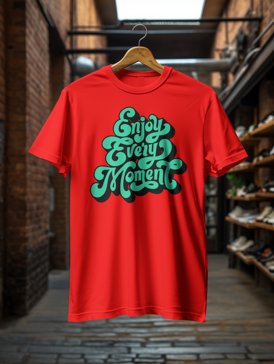 DTF Printed Tshirt "Enjoy Every Moment" - Multicolour Cotton Tshirt