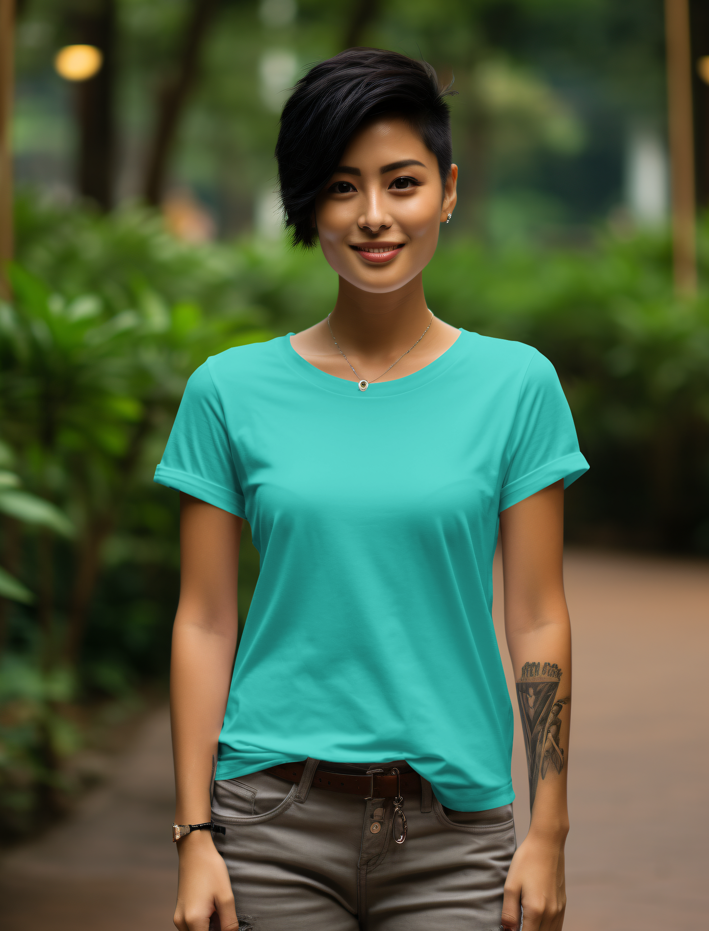 Turquoise Blue Cotton Tshirt