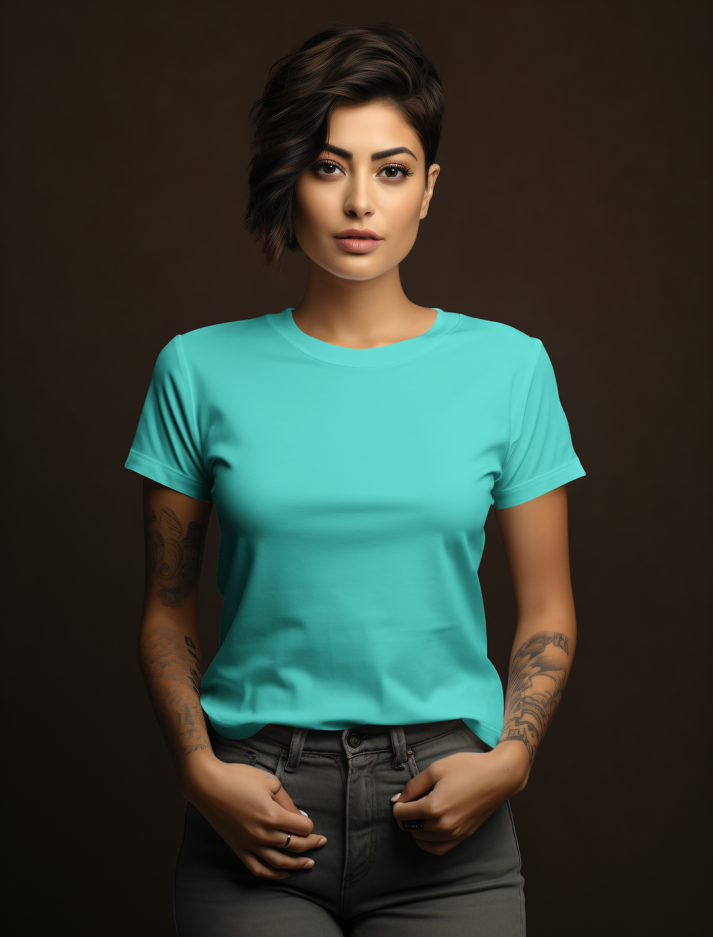 Turquoise Blue Cotton Tshirt