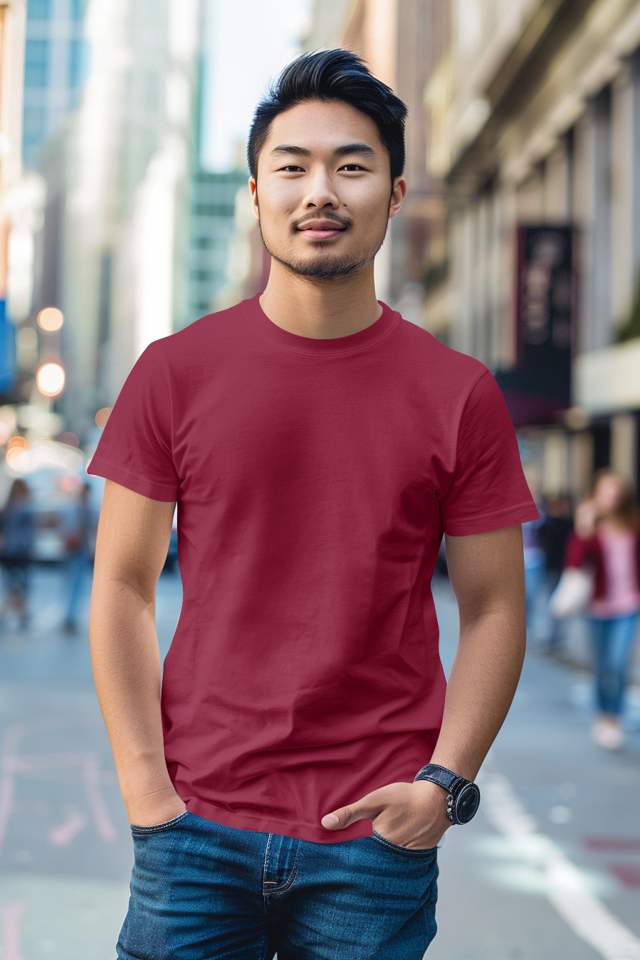 Burgandy Cotton Tshirt
