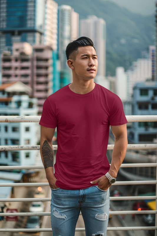Burgandy Cotton Tshirt