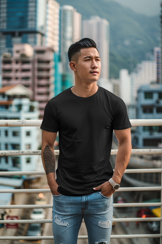 Black Cotton Tshirt
