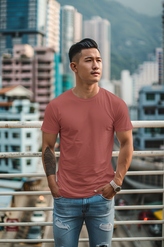 Brick Red Cotton Tshirt