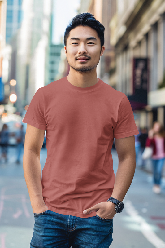 Brick Red Cotton Tshirt
