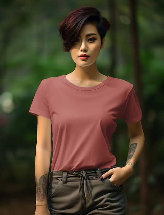 Brick Red Cotton Tshirt