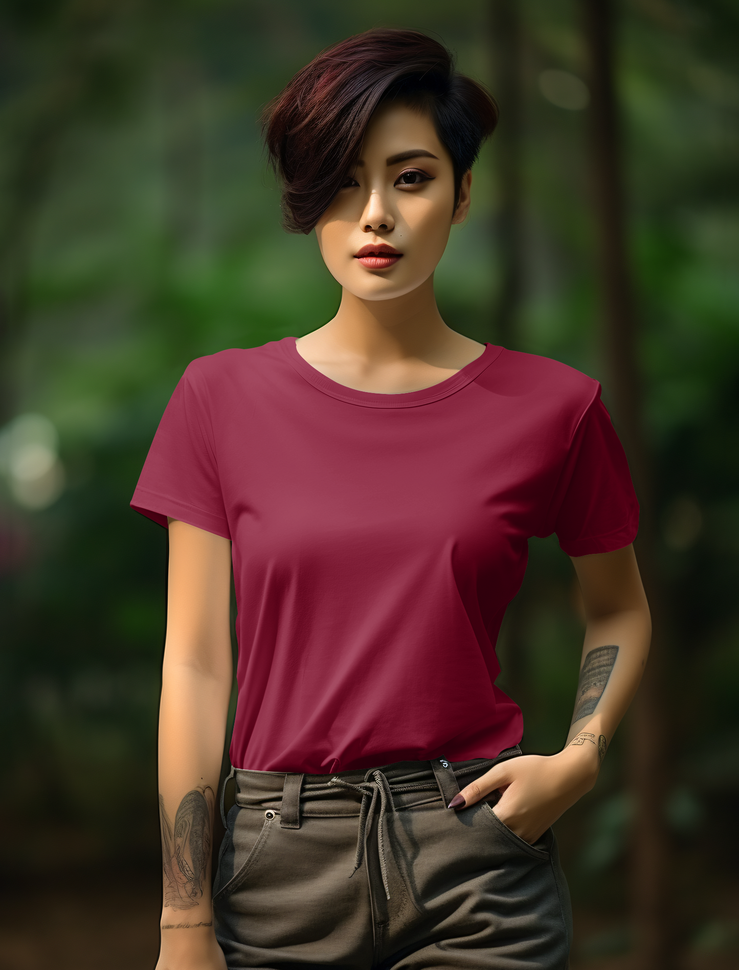 Burgandy Cotton Tshirt