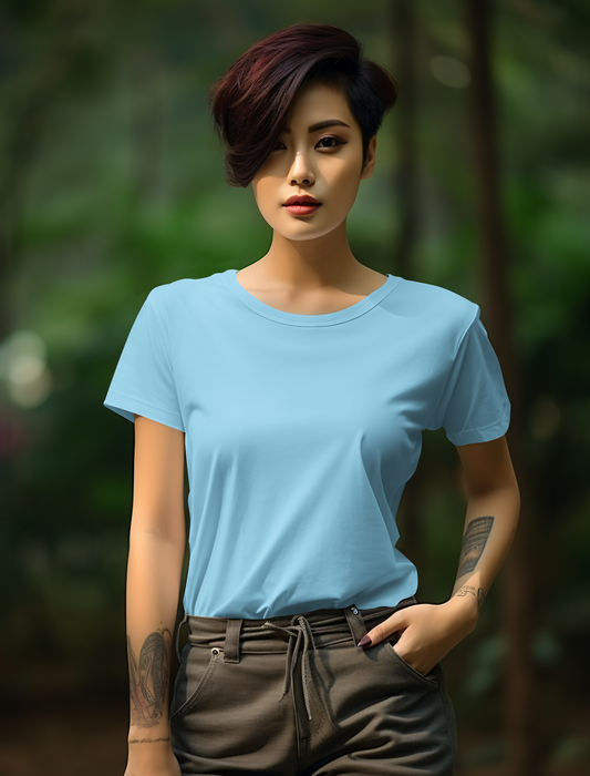 Sky Blue Cotton Tshirt