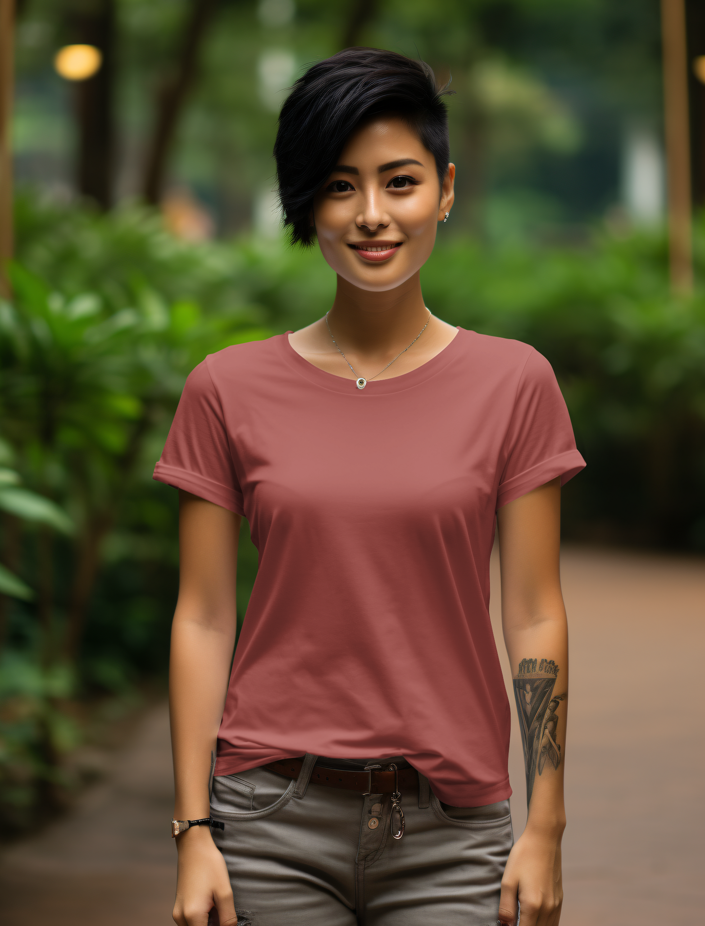 Brick Red Cotton Tshirt