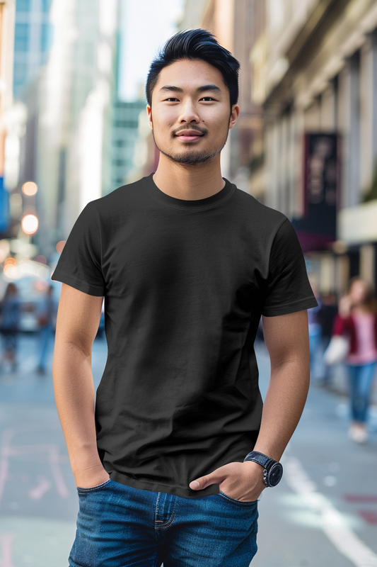 Black Cotton Tshirt