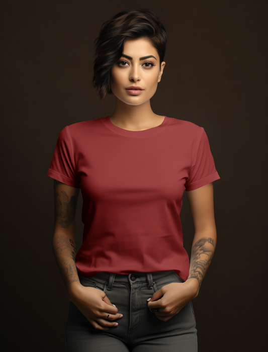 Maroon Cotton Tshirt