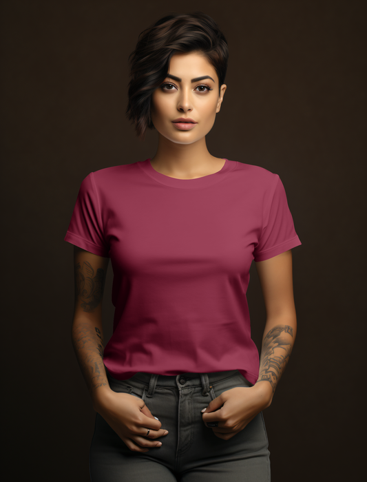 Burgandy Cotton Tshirt