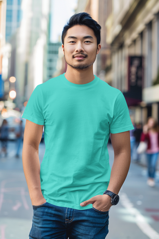 Turquoise Blue Cotton Tshirt